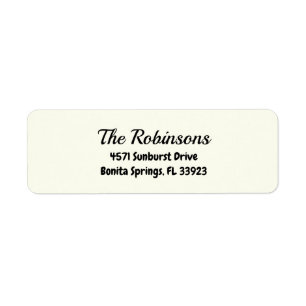 Custom Modern Stylish Ivory Address Label Return Address Label