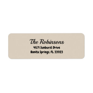 Custom Modern Stylish Natural Linen Address Label Return Address Label