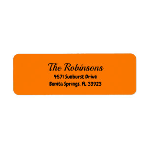 Custom Modern Stylish Safety Orange Address Label Return Address Label