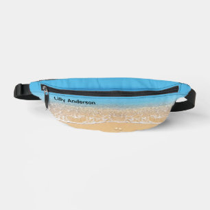 Custom Modern Summer Blue Ocean Beach Bum Bags