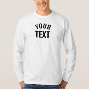 Custom Modern Text Colour Mens Long Sleeve White T-Shirt