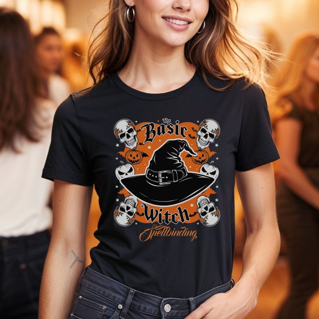 Custom Modern Text Womens Witch Halloween Costume T-Shirt (Creator Uploaded)