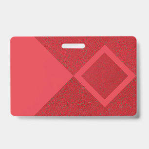 Custom Modern Tomato Red Badge with Diamond Accent ID Badge