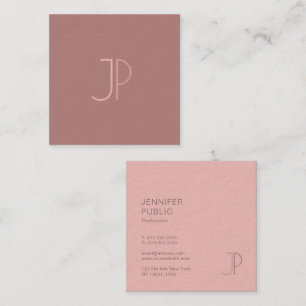 Custom Modern Trendy Design Monogram Template Square Business Card