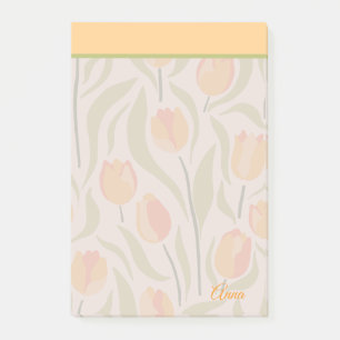 Custom Modern tulip garden Yellow Green Post-it Notes