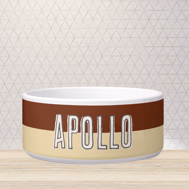 Custom Modern Two Tone Pet Name (Customize this fun, modern dog bowl with your pet's name! )