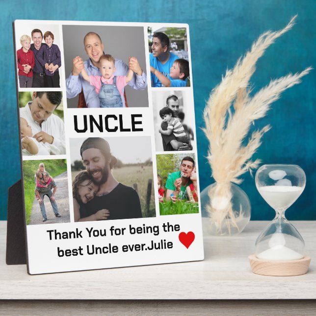 Custom modern Uncle 8 Photo Collage  Plaque (Side)