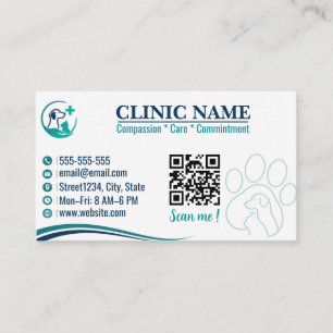 Custom Modern Veterinary Business Card