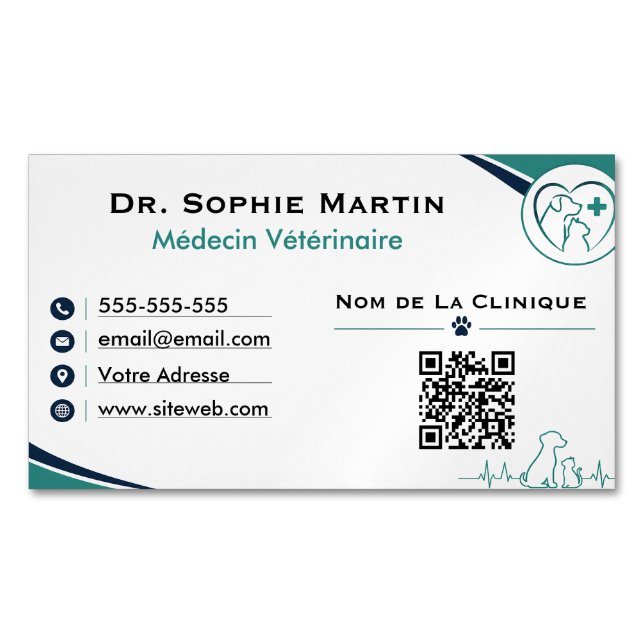 Custom Modern Veterinary Business Card (Front)