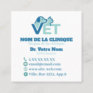 Custom Modern Veterinary With Logo Square Business Card