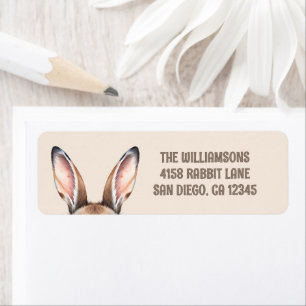 Custom Modern Watercolor Cute Easter Bunny Ears Return Address Label