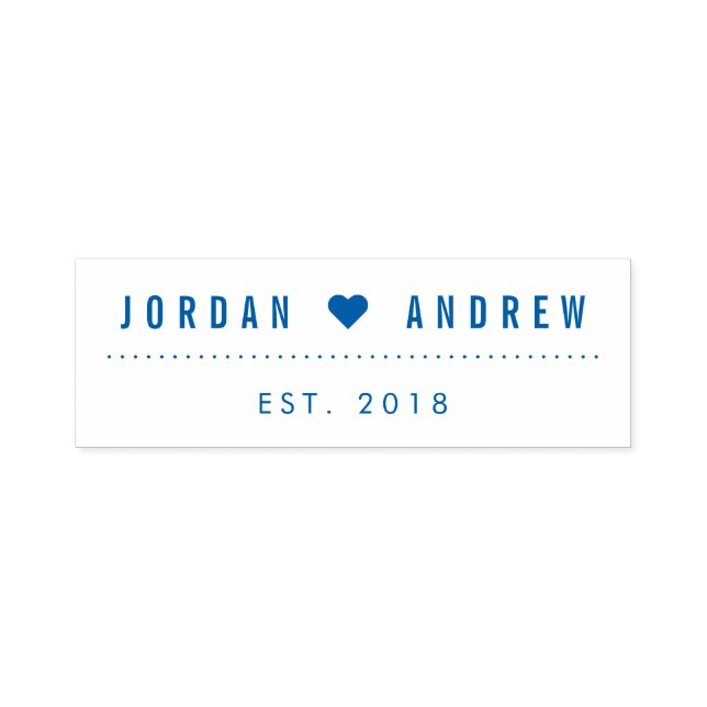 Custom Modern Wedding Date & Names Return Address Self-inking Stamp (Design)