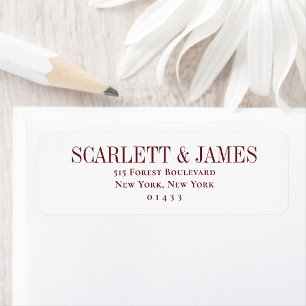 Custom Modern Wedding Return Address Label