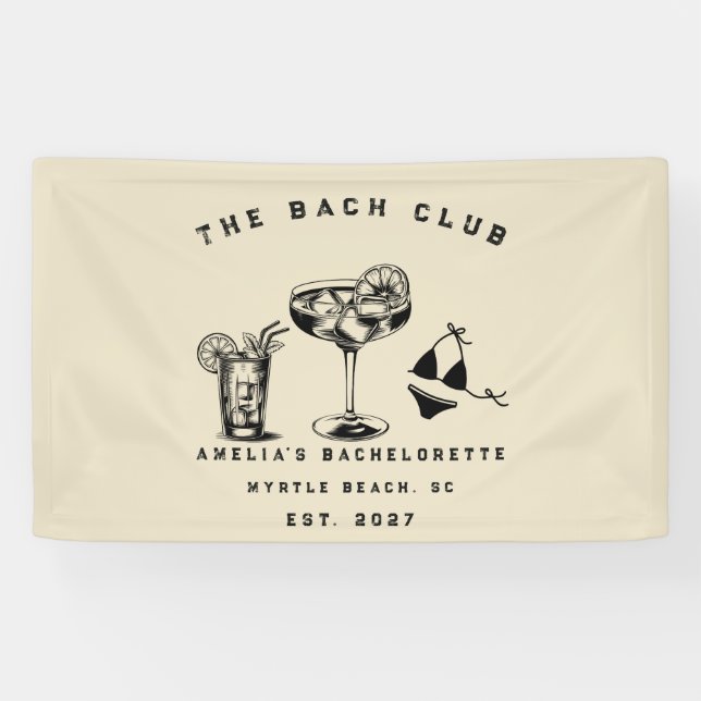Custom Modern Weekend Bachelorette Beach Party Banner (Horizontal)