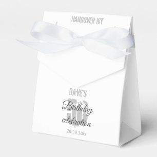 Custom Modern White 50th Any Age Birthday Party Favour Box