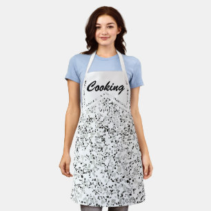 Custom Modern White and Grey Terrazzo Pattern Apron