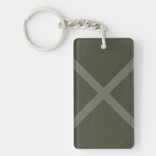 Custom Modern X Pattern Keychain in Moss Green