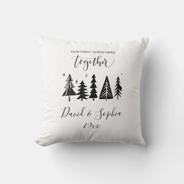 custom modren boho christmas pillow for couples (Front)