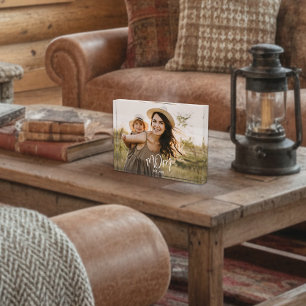 Custom Mom Established Modern Script Photo Block
