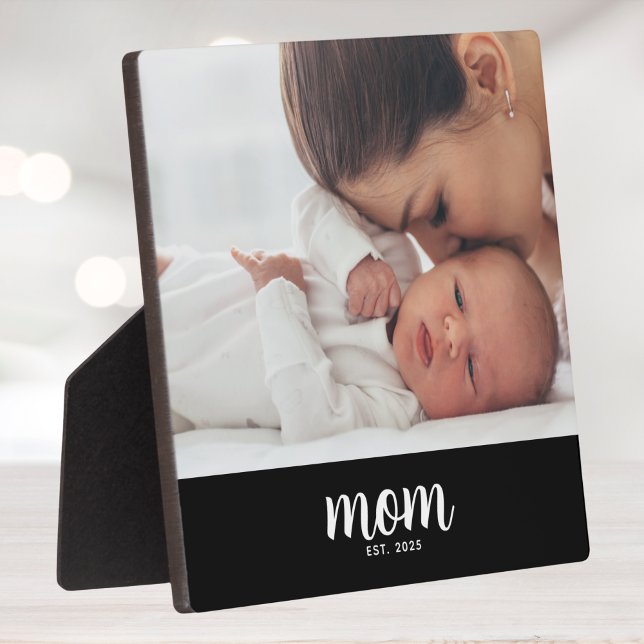 Custom Mom Established Modern Script Plaque (Creator Uploaded)