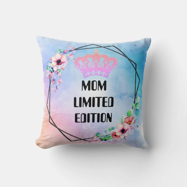 Custom MOM LIMITED EDITION Crown Cute Mothers Day Cushion (Front)