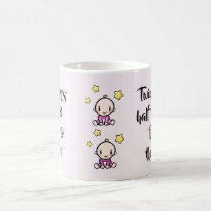 Custom Mom Of Twins Fun Gift, Double The Coffee Mug