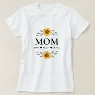 Custom Mom With Kids Names Mothers Day Gift T-Shirt