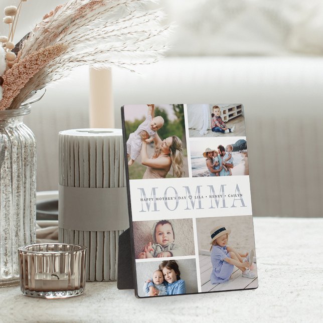 Custom Momma Mother's Day Kids Photo Collage Plaque (Creator Uploaded)