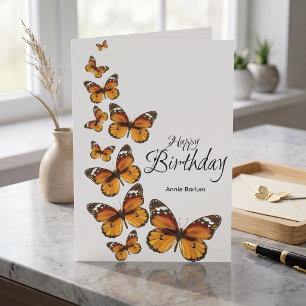 🦋🎉Custom Monarch Butterfly Birthday Card