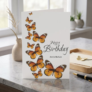 🦋🎉Custom Monarch Butterfly Birthday Card