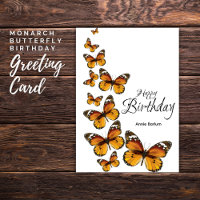 🦋🎉Custom Monarch Butterfly Birthday Card