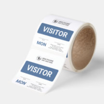 Custom Monday Hospital Clinic Visitor Tag Stickers