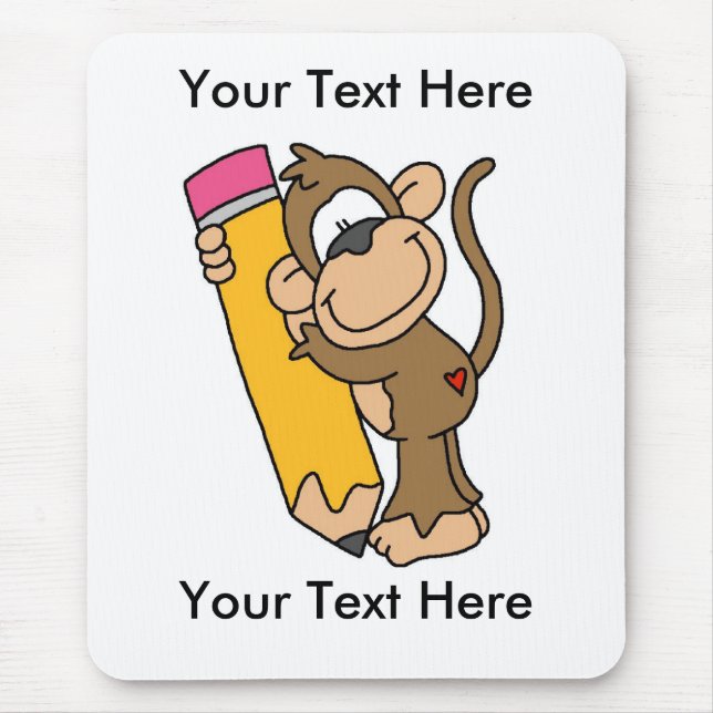 Custom Monkey Pencil Mousepad - Customisable (Front)