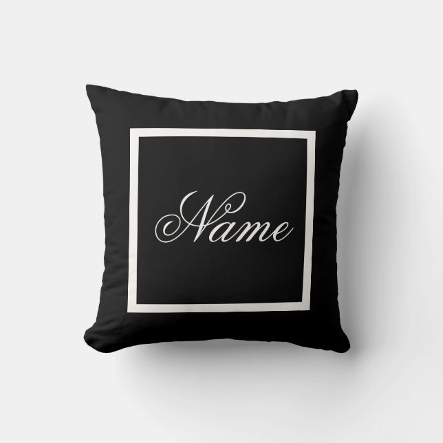 Custom Monochrome Home Decor Pillow  (Front)