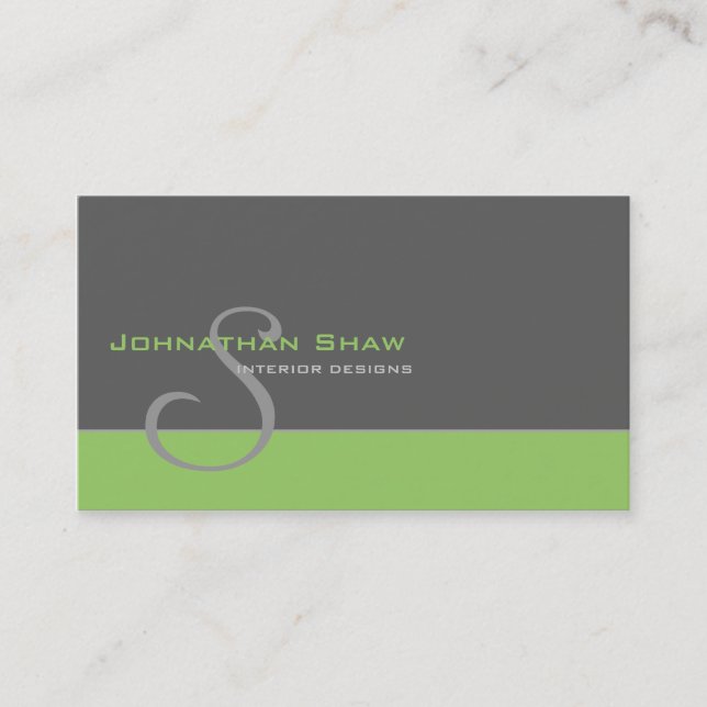 Custom Monogram 1 Business Card (Front)