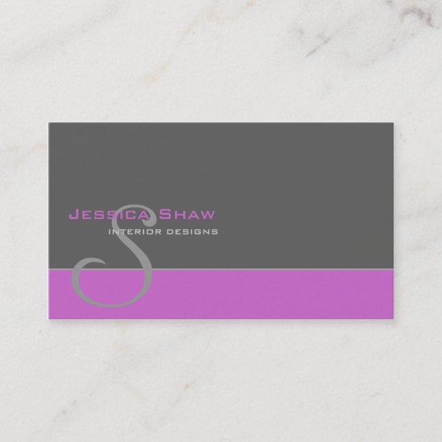 Custom Monogram 3 Business Card (Front)