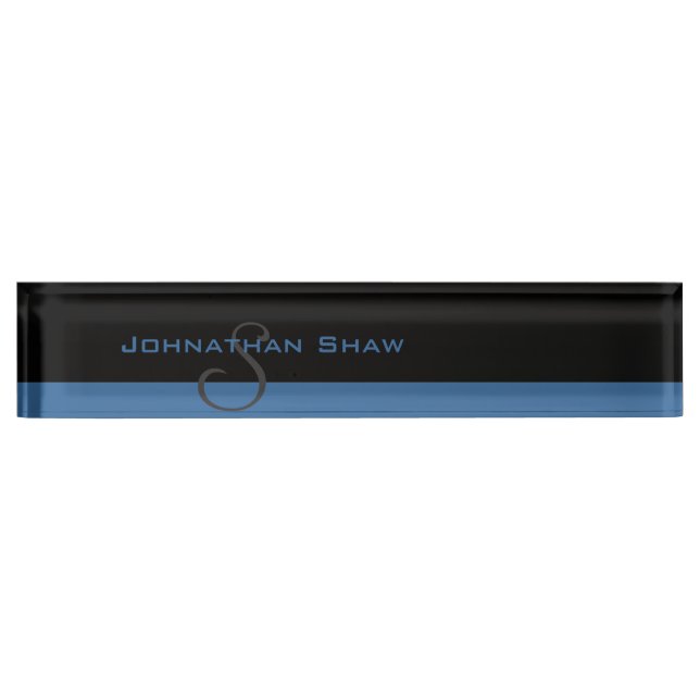 Custom Monogram 5 (Blue) Nameplate (Front)