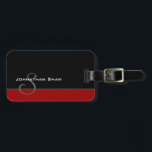 Custom Monogram 5 (Red) Luggage Tag<br><div class="desc">A very simple design of black & red. It's modern and elegant at the same time. Change the big letter "S" to the initial of your last name for a custom monogrammed look.</div>