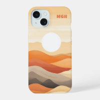 Custom Monogram Abstract Landscape Illustration