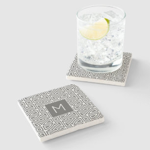 Custom monogram Abstract Pattern coaster