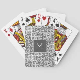 Custom monogram Abstract Pattern playing cards