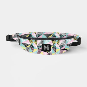 Custom Monogram Abstract Tropical Pattern Bum Bags