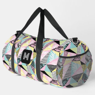Custom Monogram Abstract Tropical Pattern Duffle Bag