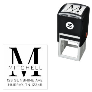 Custom Monogram Address Self-Inking Stamp