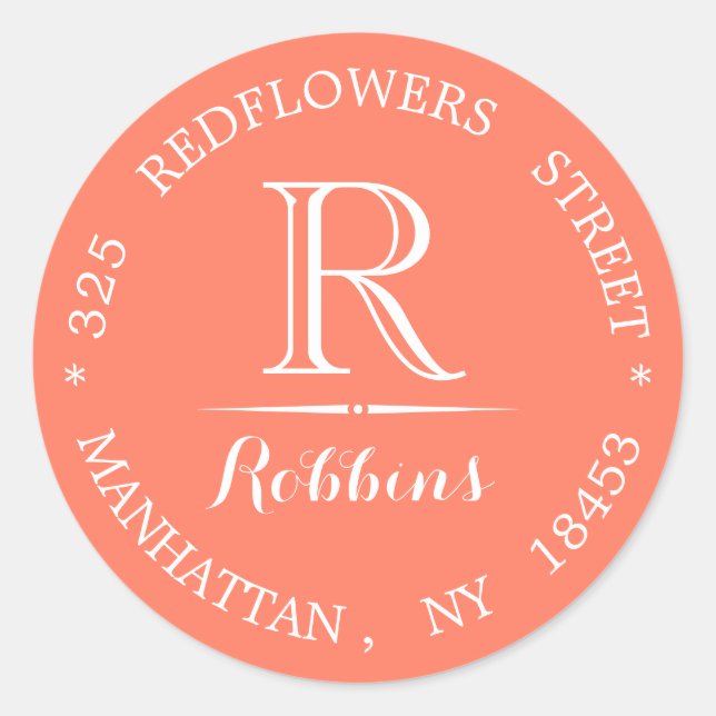 Custom Monogram address sticker (Front)