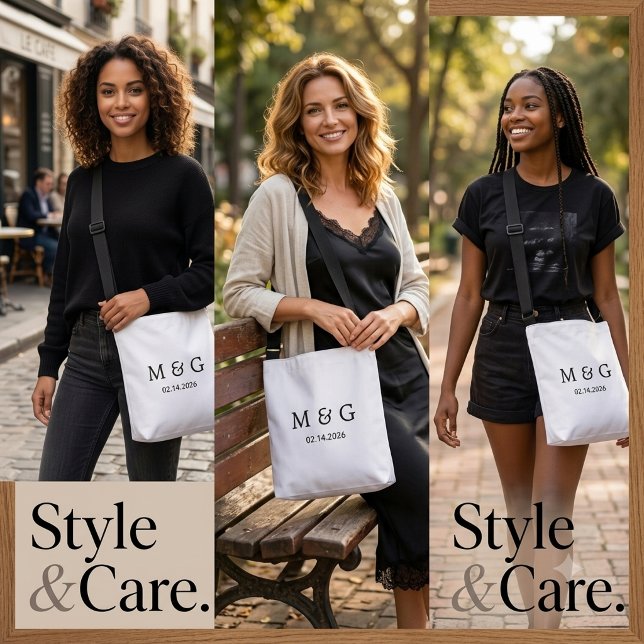Custom Monogram and Date Personalised Crossbody Bag (Custom Monogram and Date Personalized Crossbody Bag)