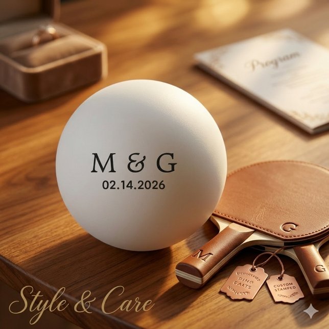 Custom Monogram and Date Personalised Ping Pong Ball (Custom Monogram and Date Personalized Ping Pong Ball)