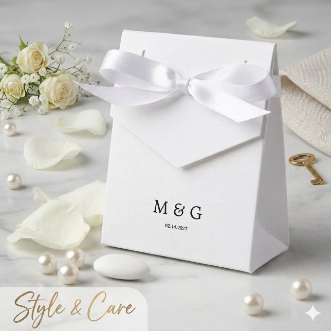 Custom Monogram and Date Symbol of Love Tent Favour Box (Custom Monogram and Date Symbol of Love Tent Favor Boxes)