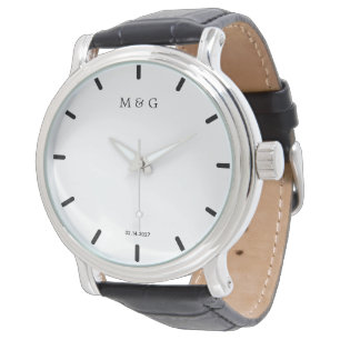 Custom Monogram and Date Symbol of Love Watch