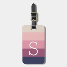 custom monogram and name bold colour stripe patter